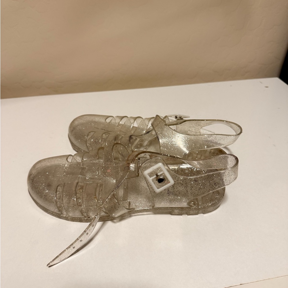 Kids Clear Glitter Sandals
